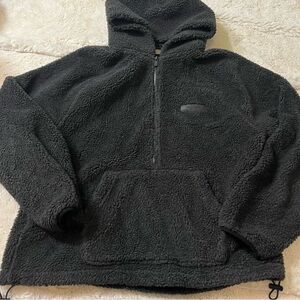 Authentic Men's Essentials By Fear of God Sherpa Hoodie Fleece black 1/4 Zip S